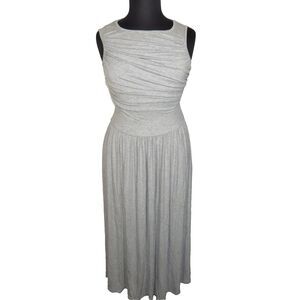 Halara Gray Soft Stretchy Asymmetric Ruching Sleeveless Flowy Maxi Dress LARGE